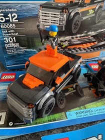 LEGO CITY 4x4 with Powerboat 60085 100% Complete Manual Stickers Minifgures 2015