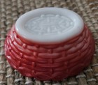 Westmoreland Painted Red On Milk Glass Hen On Nest Mid Century Modern Salt Dip  — photo 7