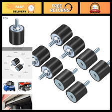 8pcs M6 Rubber Isolator Mounts with Studs - Vibration Dampening, 25x25mm