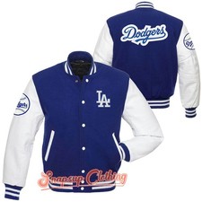 LA Dodgers 90's Men's Blue Wool Leather Retro Classic Letterman Varsity Jacket