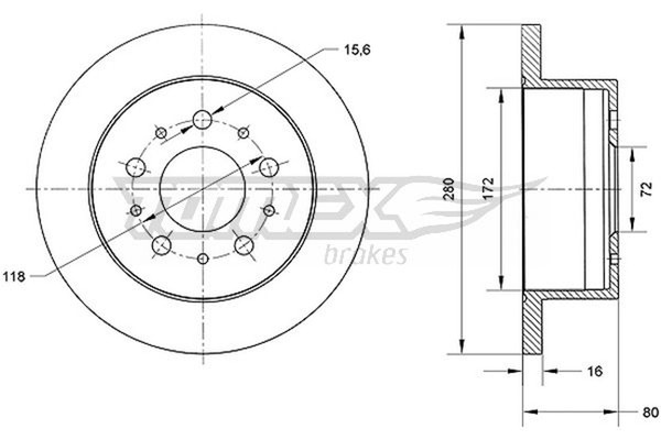 2X Tomex Brakes Bremsscheibe TX 70-61 FüR CitroËN Ducato Fiat Peugeot Opel U9 3-image
