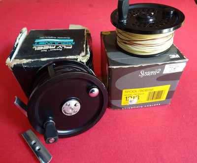 SEHR GUTE VINTAGE SCIENTIFIC ANGLERS SYSTEM 2 1213 LACHSFLIEGENROLLE + ERSATZSPULE