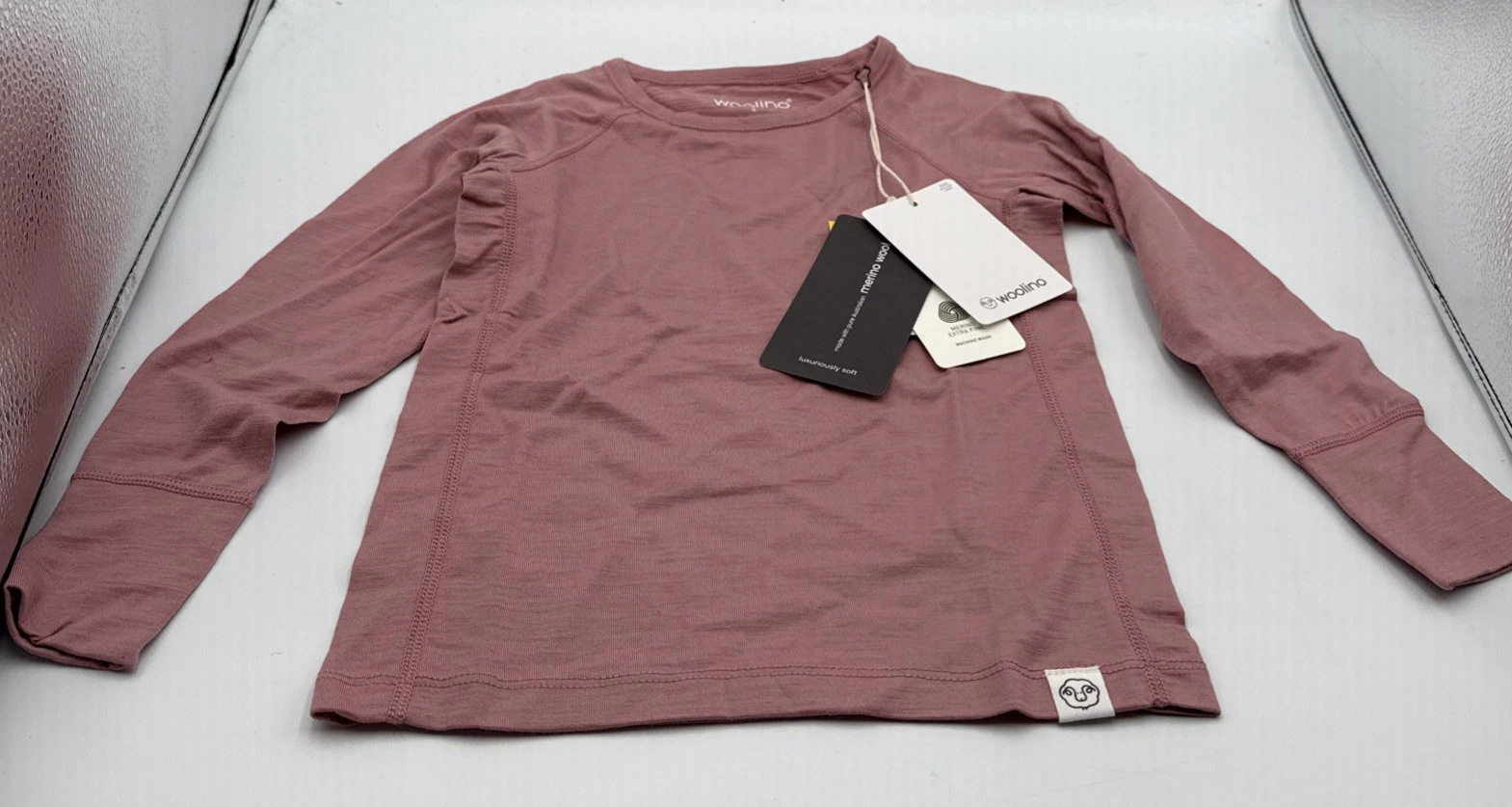 Woolino Kids Merino Wool Base Layer, Long Sleeve. Blush Pink. Size 4. MSRP $49