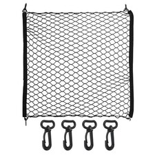Truck Cargo Net 28 x 28 Inch Adjustable Elastic Net with 4 Hooks Black