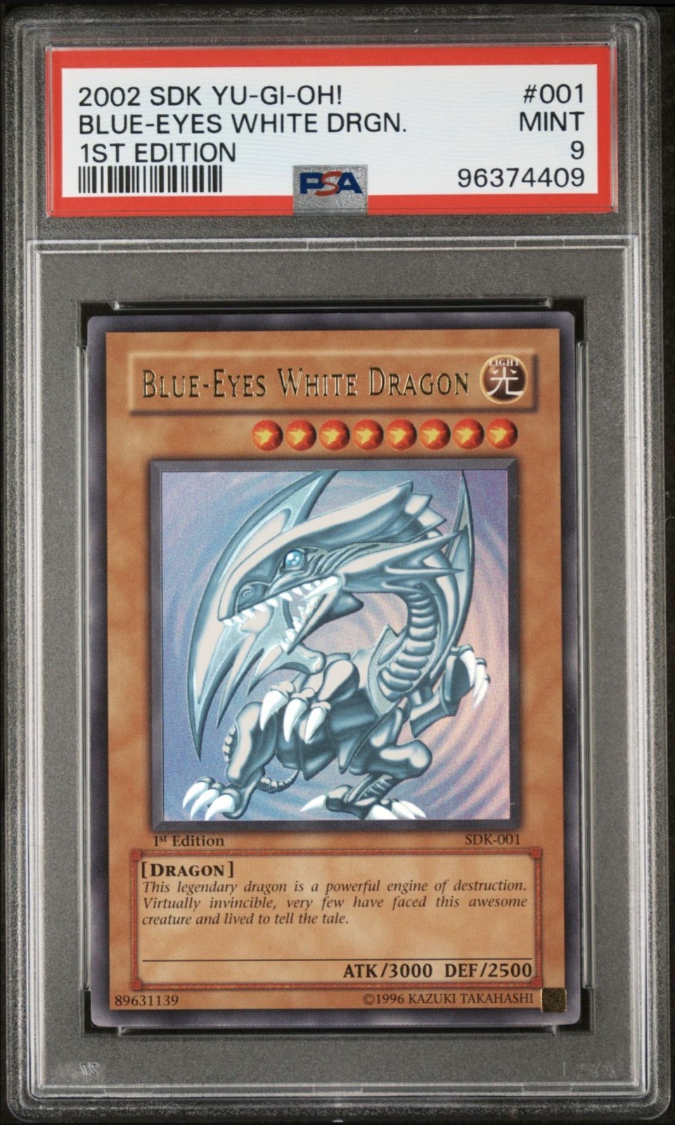 Yu-Gi-Oh! Blue-Eyes White Dragon Starter Deck Kaiba 1st Edition SDK-001 PSA 9