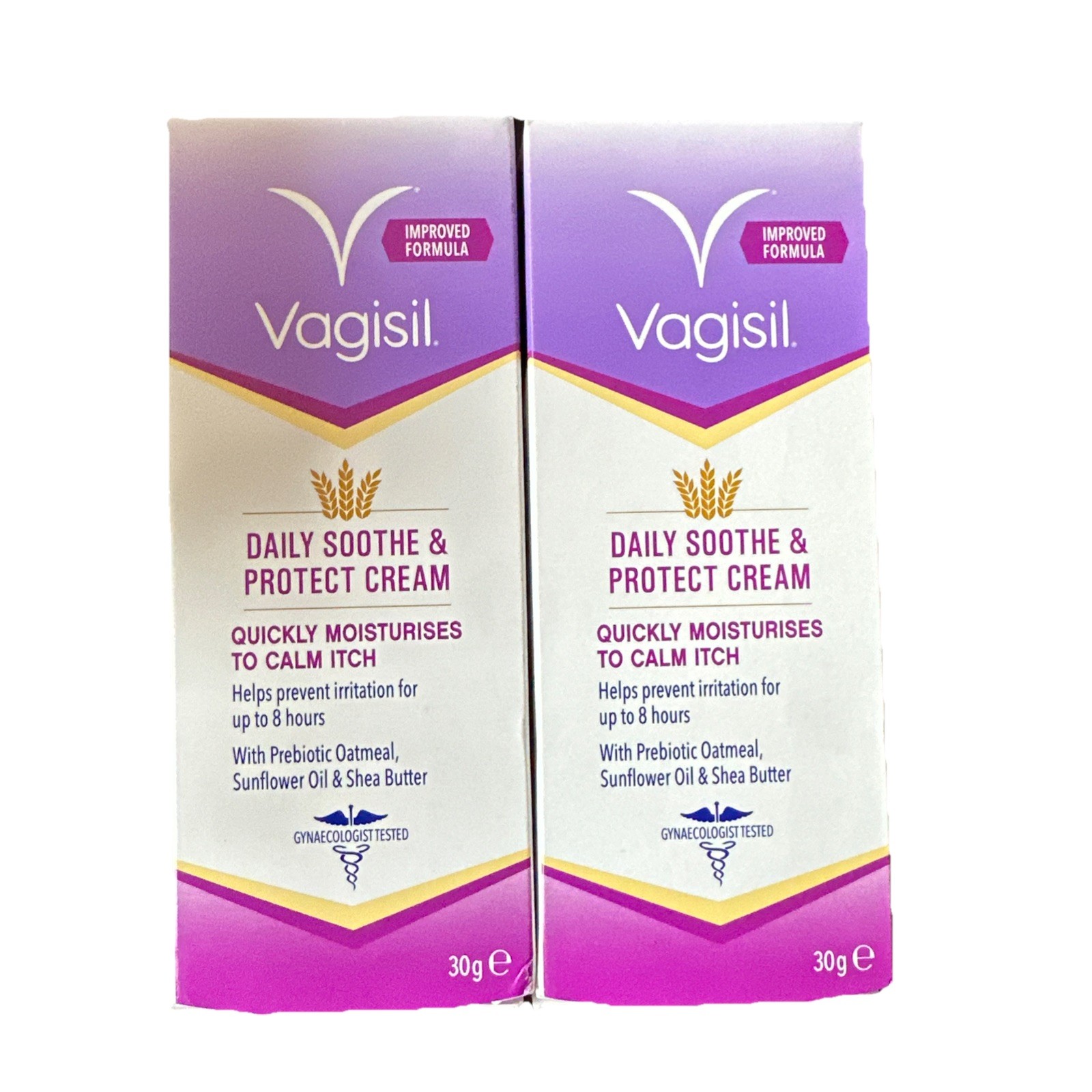 2x Vagisil Daily Soothe & Protect Cream For Women - 30g - Soothes Intimate Itch