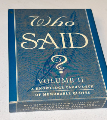 Knowledge Cards Deck Who Said Vol 2 II Memorable Quotes NIP Pomegranate Comm