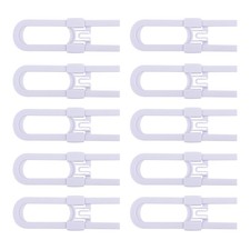 CUTESAFETY - Sliding Cabinet Locks Baby Proofing Count 10 Pack of 1 , White