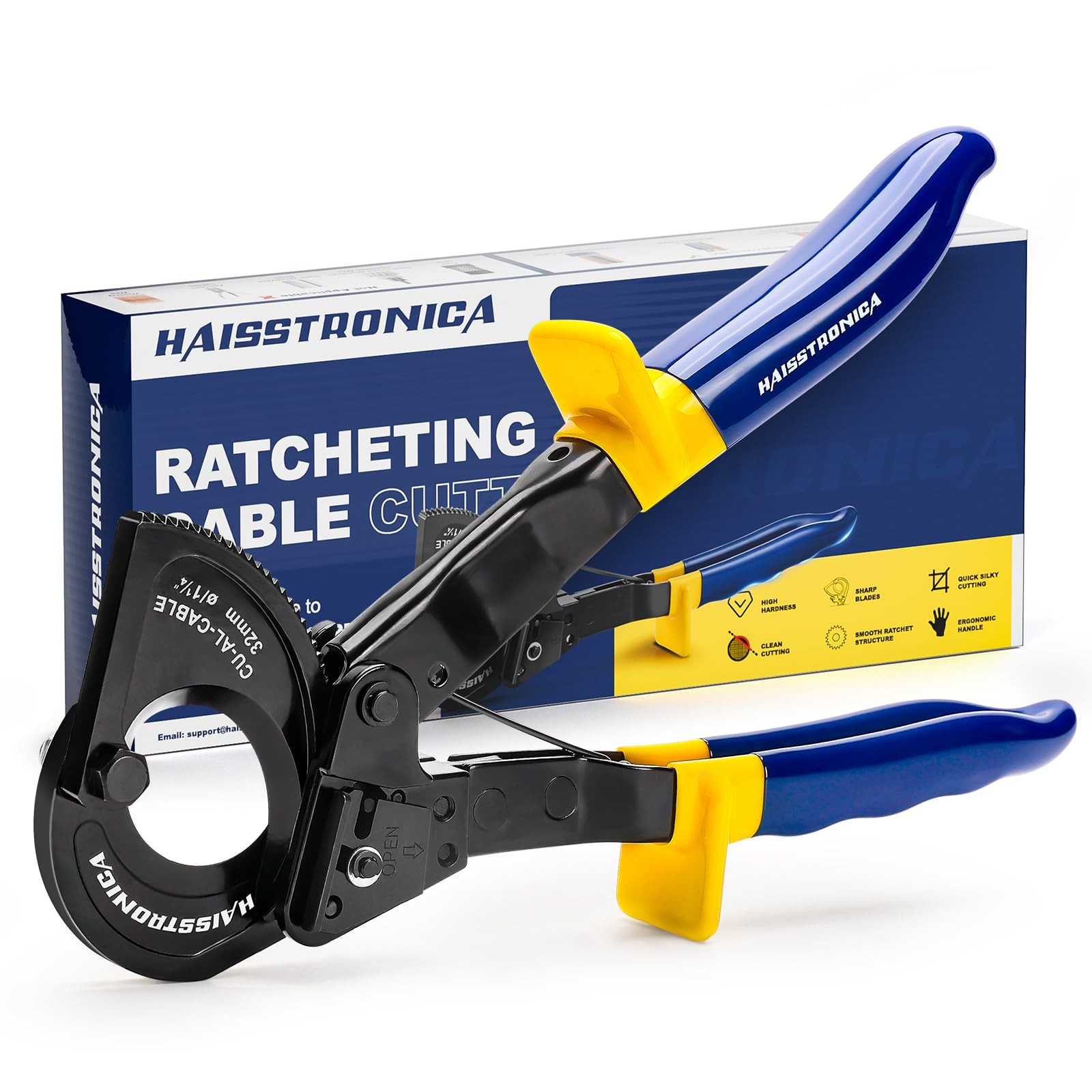 Ratcheting Heavy Duty Cable Cutter for Copper Aluminum Wire Cutting