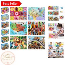Durable Non-Toxic 100 Piece Puzzles with Metal Box - Perfect for Ages 4-8
