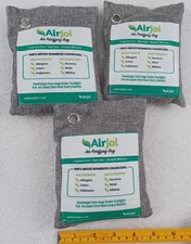 AIRJOI 100% Moso Bamboo Charcoal Air Purifying Bag - Lot of 3