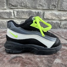 Nike Air Max 95 Black Gray Volt Sneaker Shoes 905462-022 Unisex Toddlers Size 4C