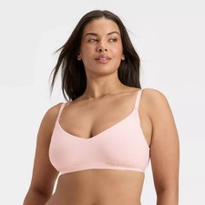 NEW Lot of 3 Auden Rose PInk SOFT Cotton Blend Unlined Nursing Bra Bralette XL