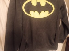 BATMAN KIDS LONG SLEEVE ZIP UP HOODIE JACKET OR COSTUME S 14