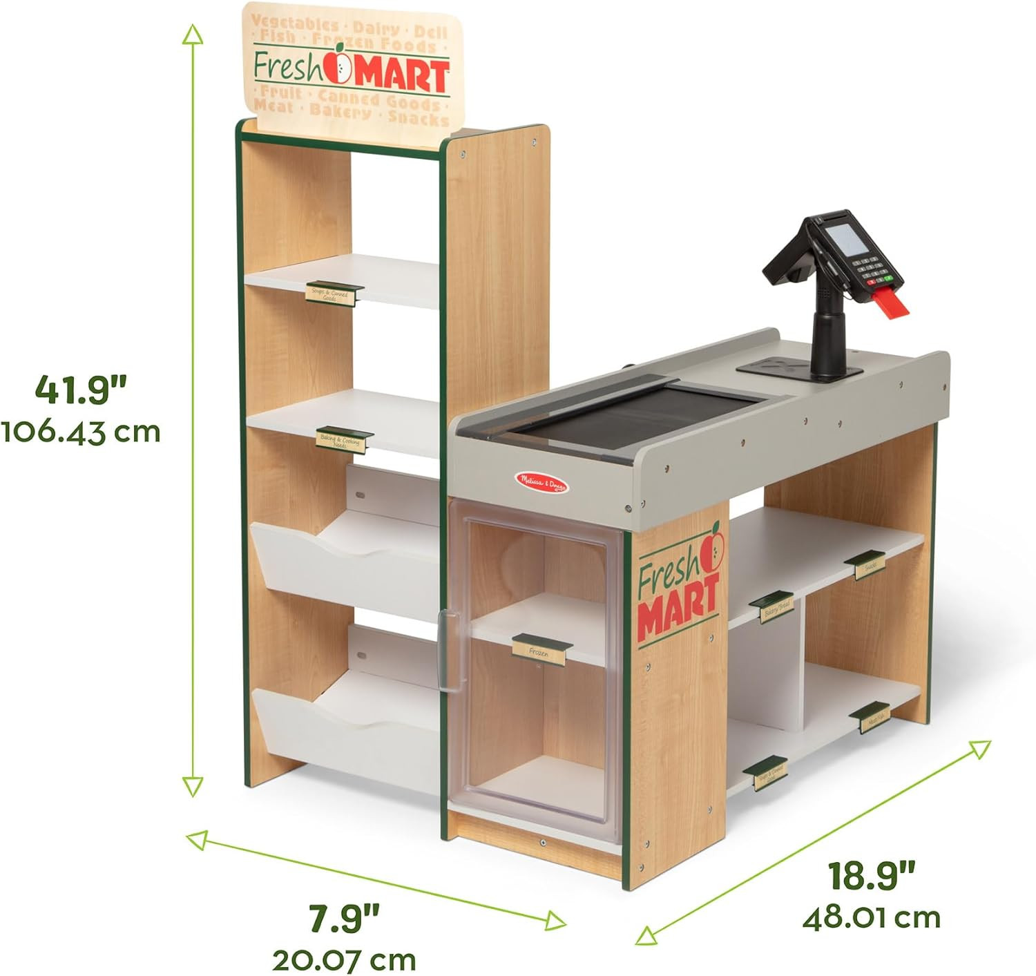 как выглядит , Fresh Mart Pretend Grocery Store, Kids Cash Register with Scanner, Shelves, фото