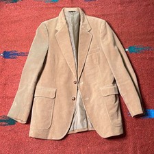 Jordache Vintage 70's Mens Size 40R Tan Corduroy Western Cowboy Blazer