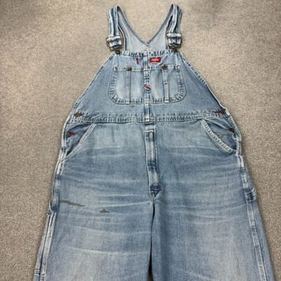 Dickies Latzhose Erwachsene 36x30 blau Latzhose Denim Latz Arbeitskleidung Zimmermann Herren