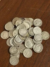 Silver Roosevelt dime roll of 50. All circulated. All three mints included.