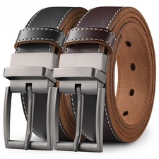 Genuine Leather Pin Buckle Belt Men Jeans Business Casual Classic Wear Belts