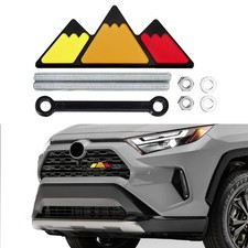 Tri-Color Grille Decor Badge, Front Grill Emblem, Tri-Color Grille Badge Embl...