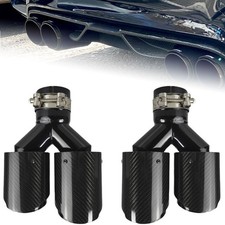 For BMW 63mm-In 89mm-Out Dual Pipes Dual Exhaust Twin End Tips Tail Pipe steel