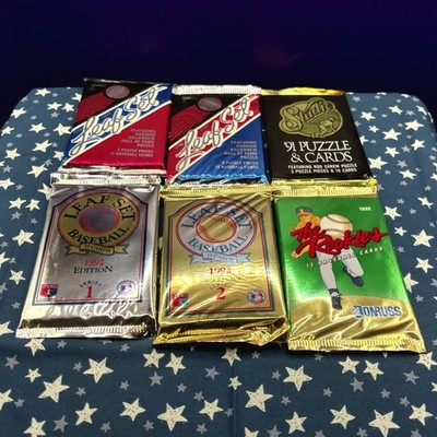 6 SEALED FOIL PACKS 1991 1992 LEAF BASEBALL SER 1 2 91 STUDIO 92 DONRUSS ROOKIES