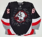BUFFALO SABRES TEAM SIGNED NHL GOAT HEAD HOCKEY JERSEY W/LOA RASMUS DAHLIN
