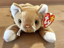 Ty Original Beanie Baby Nip the Cat Gold White 1994 Hang Tag