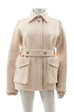 Chloe Leather-trimmed Belted Wool Coat / Blush Pink