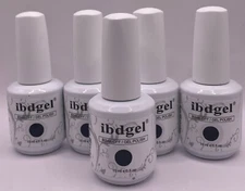 Lot Of 5 ibd Gel Polish Color 090 BLACK 15mL