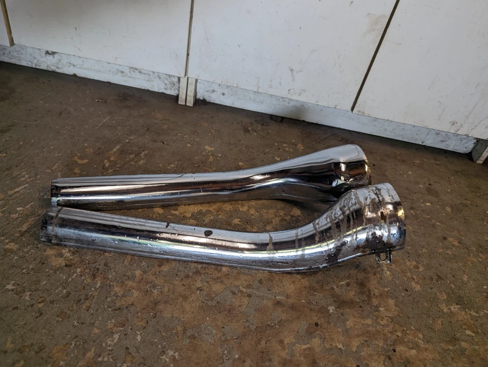 Kawasaki 1985-1990 EN450 454 LTD OEM Left Right Muffler Exhaust Cover Shield - Image 2 of 4