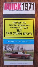 1971 BUICK CAR DEALER: CASCADE PONTIAC BUICK (SHAWINIGAN SUD, QUEBEC) -L3