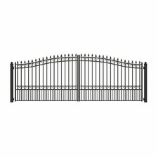 ALEKO Steel Garden Yard Steel Dual Driveway Black Gate 16' London Style