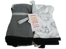 NWT Carters Just One You Black White Striped Sheep Lamb Baby Receiving Blanket