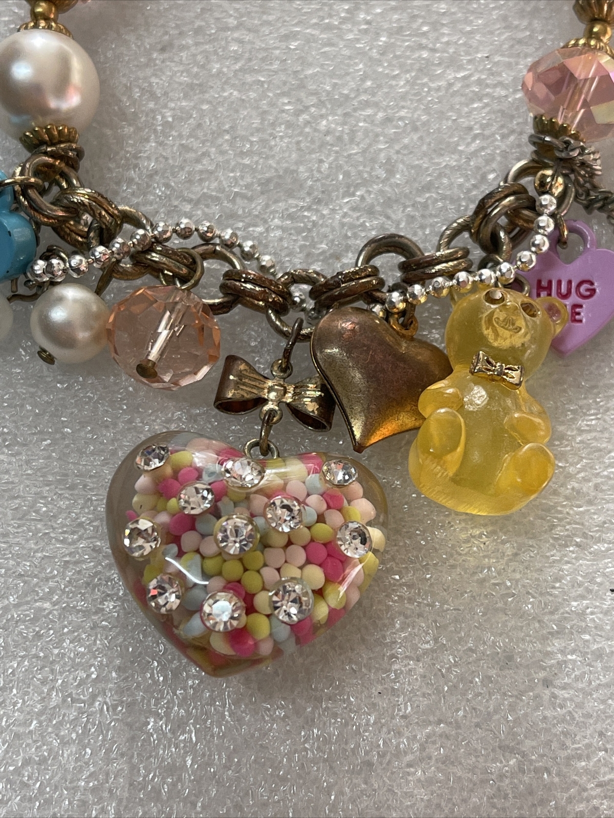 Betsey Johnson Candy Land Gummy Bear Lucite Heart Str… Gem