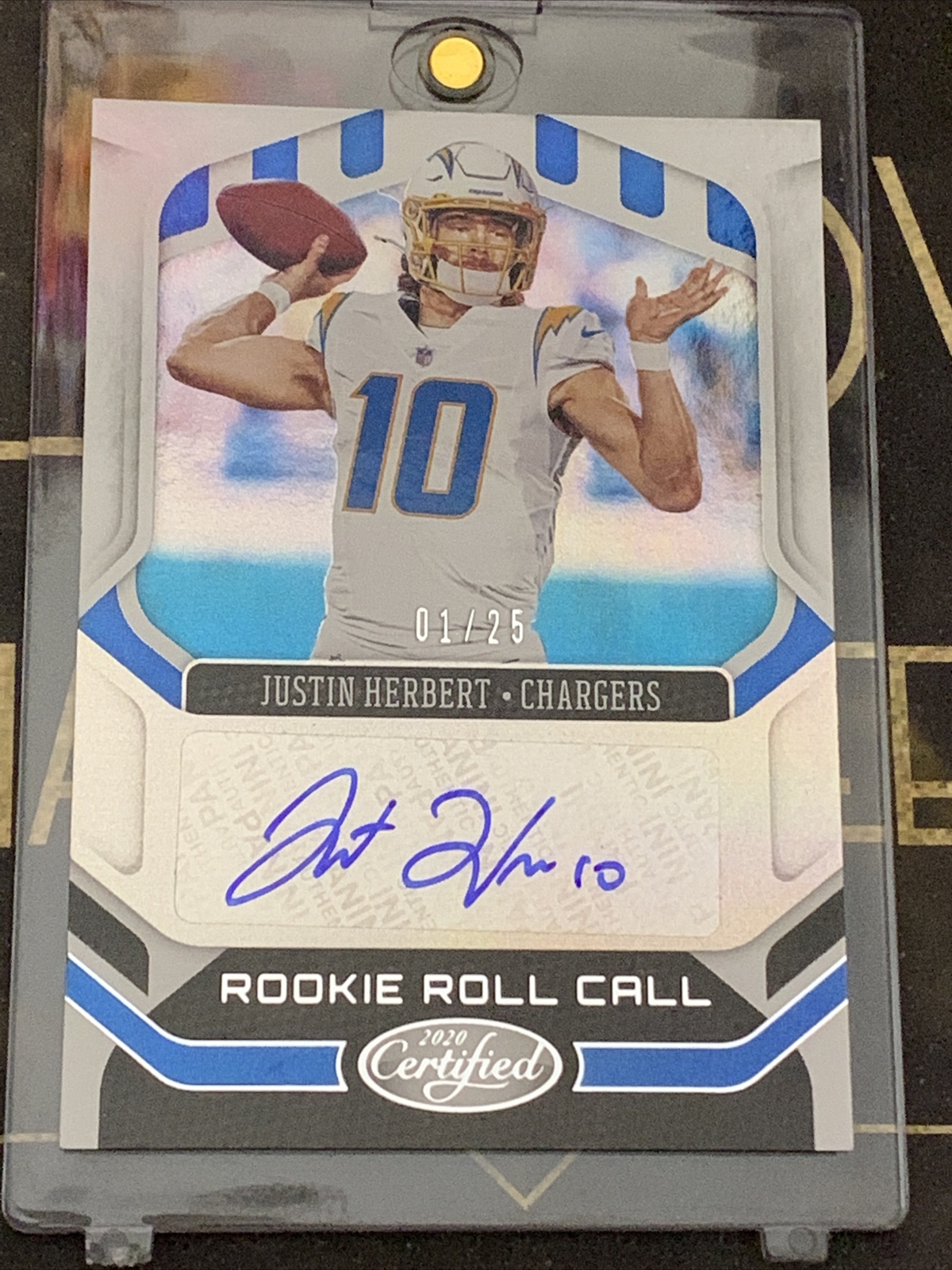 2020 Justin Herbert Rookie Roll Call Certified Autographed 1/25!!! Flawless Card