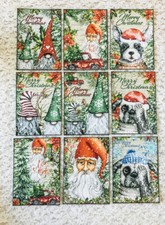  9 Cards Vintage Christmas Friends Handmade Pocket Pen Pal Inserts only 243N