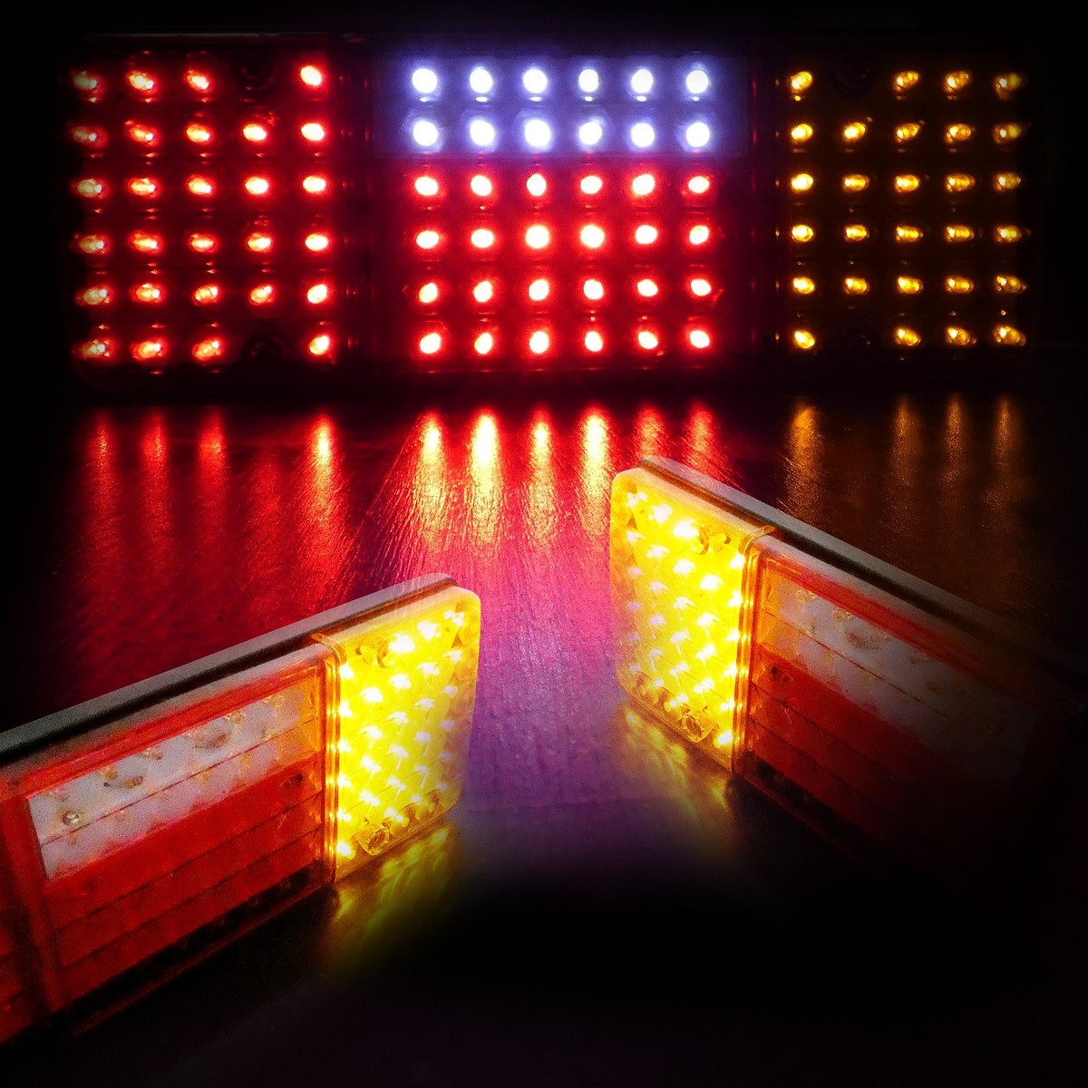 2x LED Rear Neon Tail Lights Lamps E-mark For Truck Trailer Chassis Van Pickup E - Foto 3