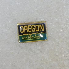 Oregon On The Bay Enamel Lapel Pin Union Made in USA Gold Toned