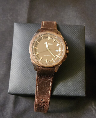 ROSSINI Bronze Automatic watch, Brown dial, date,(Corum)