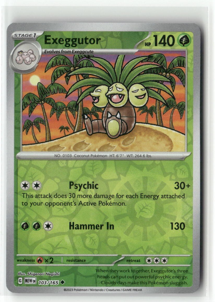 Exeggutor 103/165 Reverse Holo Scarlet & Violet 151 Pokemon TCG NM