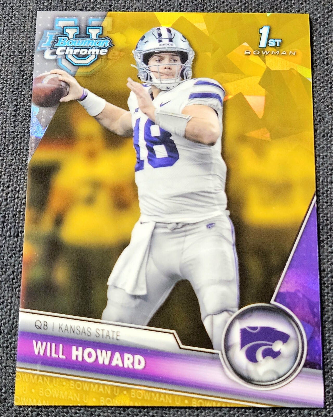 2023 Bowman University 1st Gold /50 Chrome Sapphire Will Howard Refractor #93
