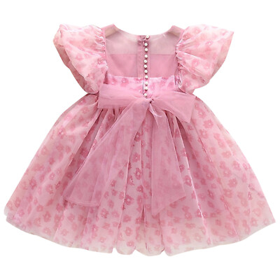 Baby Girls Tulle Dress Summer Sundress Floral Printed Swing Ruffle Tiered Cute-