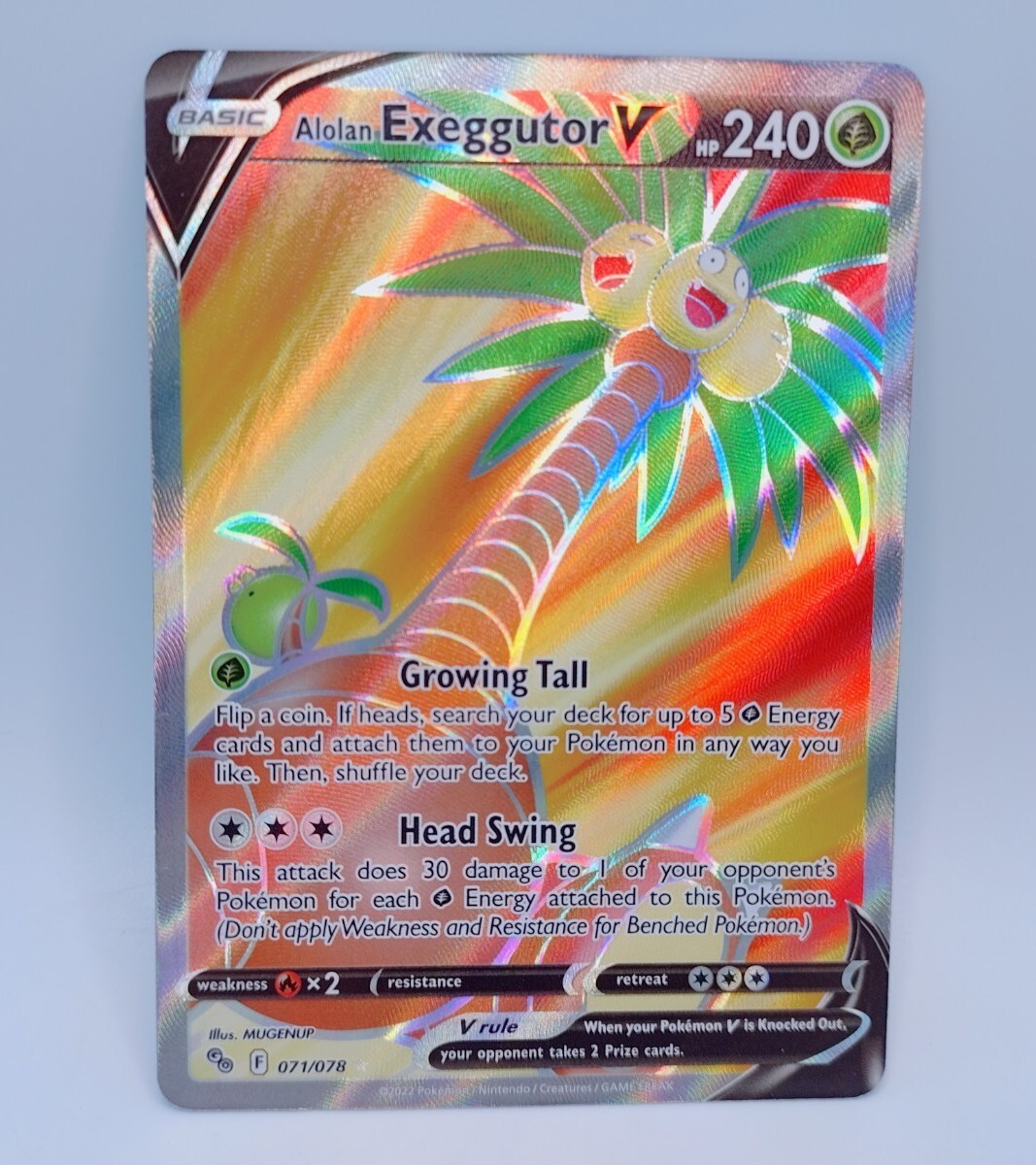 Alolan Exeggutor V 071/078 Full Art Holo Ultra Rare Pokemon GO NM Fresh Pull