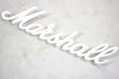 MARSHALL 10.6'' OEM White Script Logo Large 270mmx70mm for Head Cabinet Amplifier