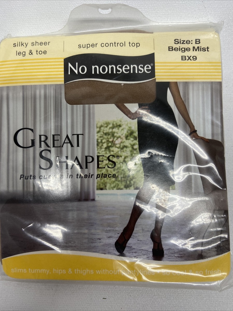 No Nonsense Great Shapes Pantyhose All Over Shaper SHEER TOE Beige