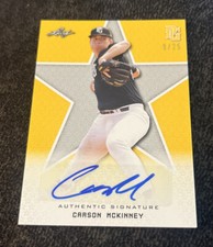 CARSON MCKINNEY 2020 Leaf Perfect Game PG Yellow AUTO ROOKIE #9/25 TEXAS