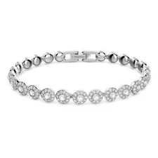 Swarovski Una Angelic Tennis Bracelet Round Cut, Small, White, Rhodium Plated
