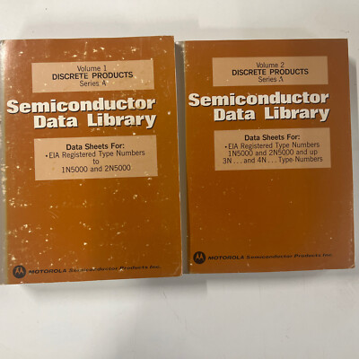 Semiconductor Data Library Volumes 1, 2  Series A Motorola 1974 Two books