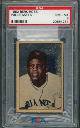 1952 Berk Ross Willie Mays HOF MLB Baseball Rookie Card Graded PSA 8